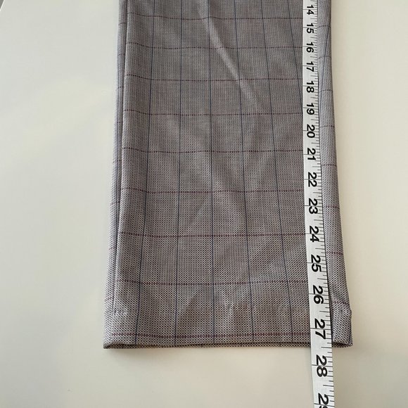 NWT Liverpool Women's trousers with Self Belt Taupe Grey Mauve Windowpane Plaid - Picture 14 of 14